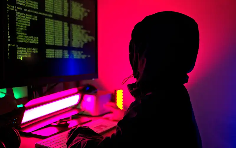 cyber hacker checking easy passwords