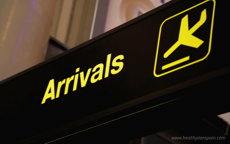Airport arrivals sign