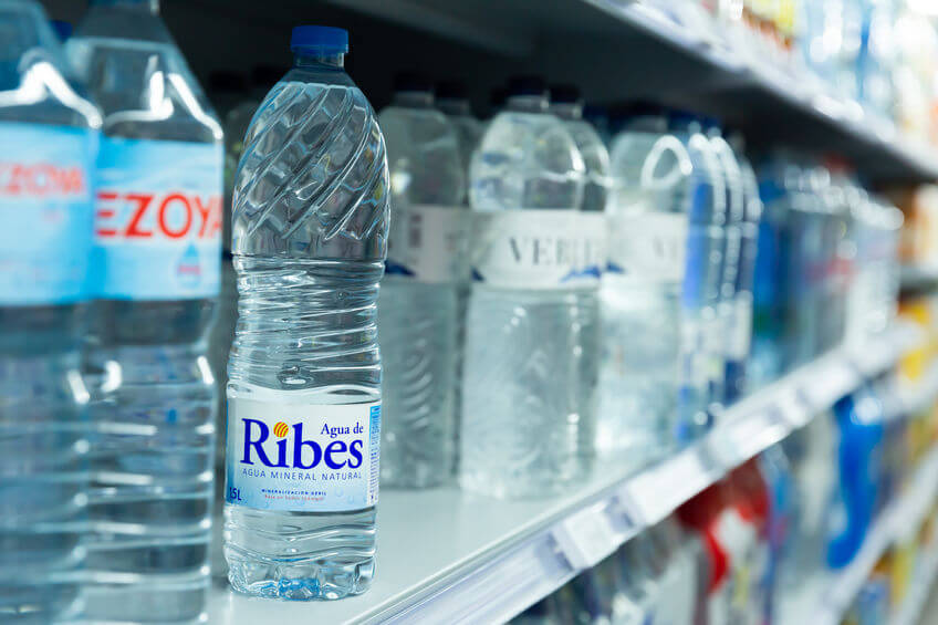 Bottles of Water Spanish Supermarket