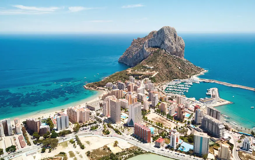 Aerial view of Calpe, Spain