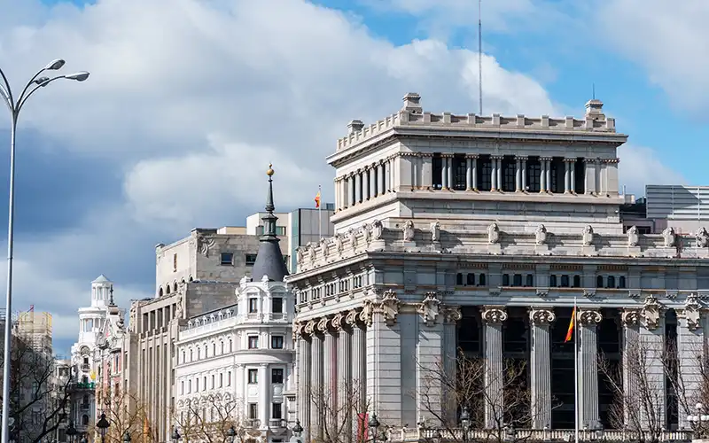 cityscape of madrid alcala street
