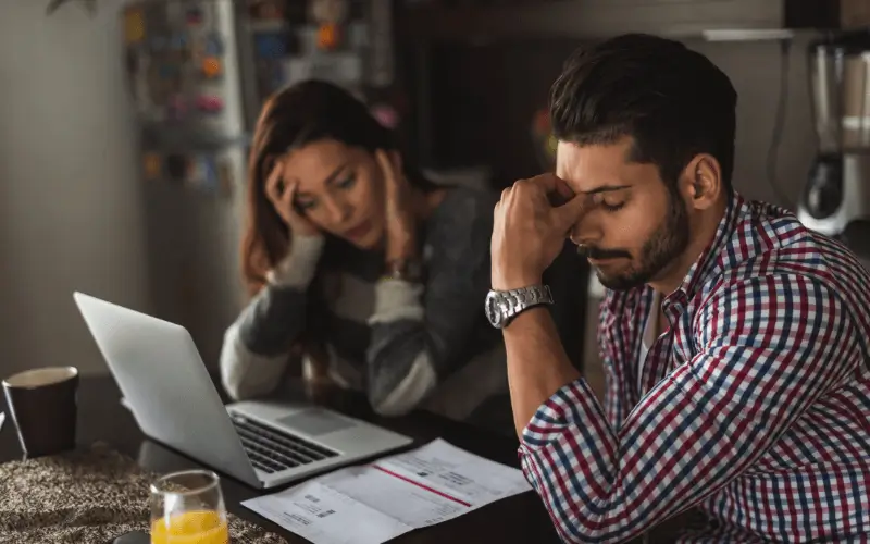 Couple sorting out their debts