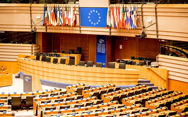 Interior view of EU parliament