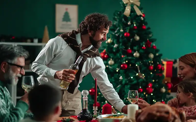 Family celebrating Christmas in Spain