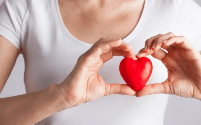 lady holding heart