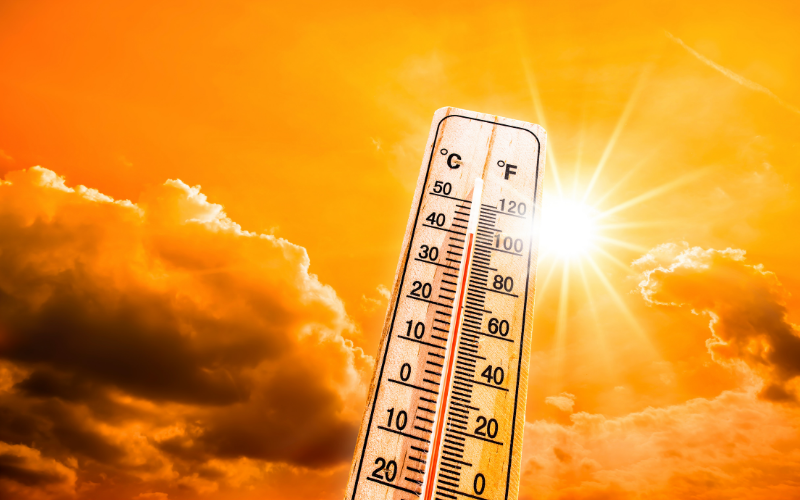 Thermometer with the sun