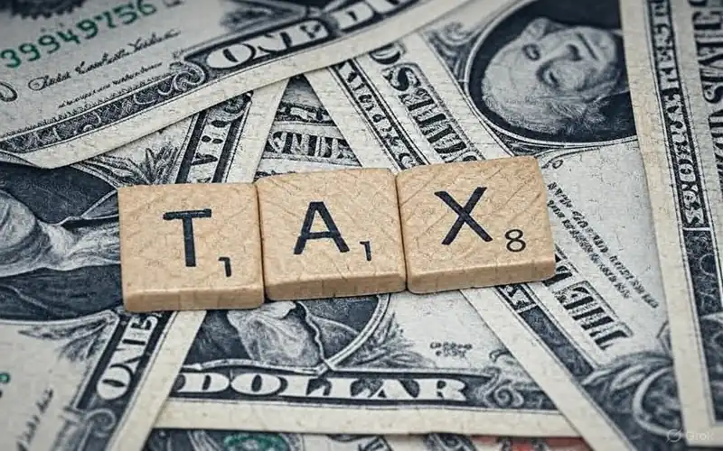 Scrabble letters spelling tax
