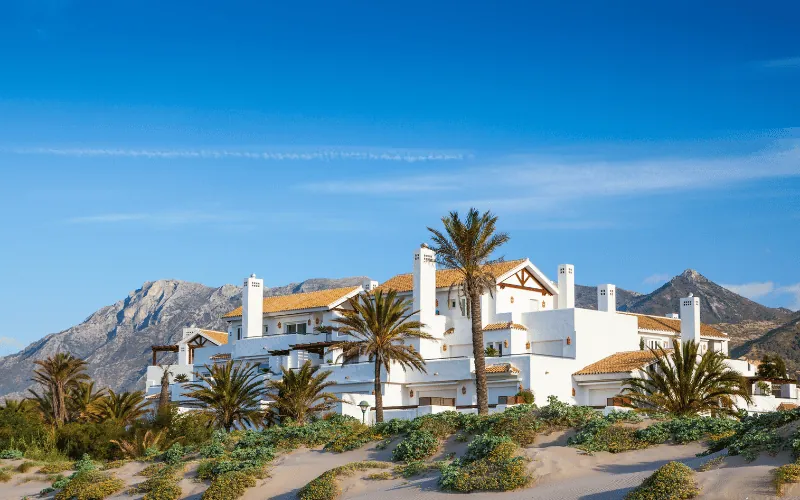 Luxury beachfront villa in Spain with mountain views summer style