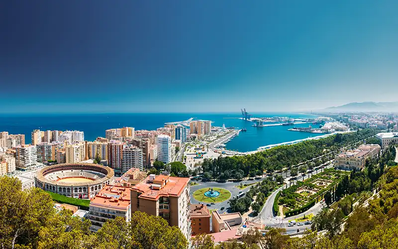view of malaga from parador hotel