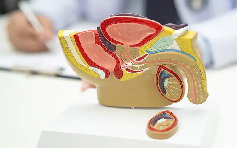 Prostate within male reproductive system