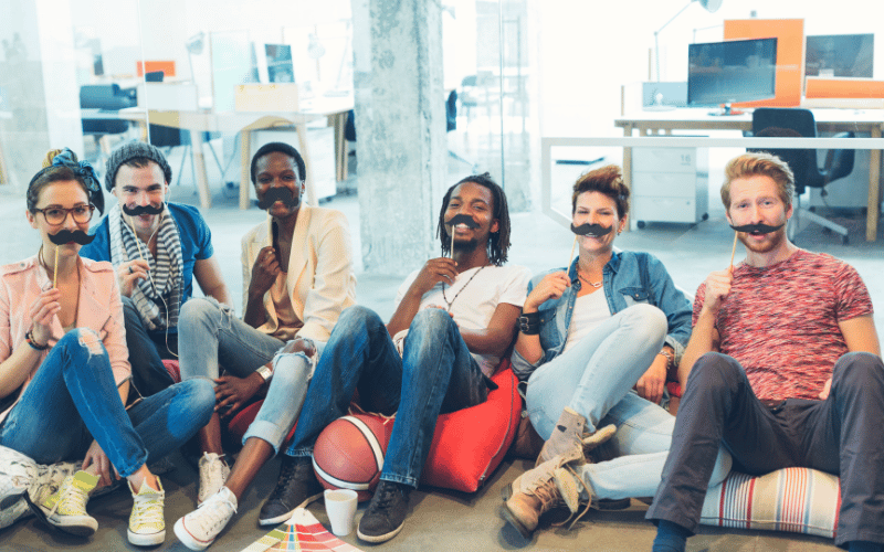 Group celebrating Movember
