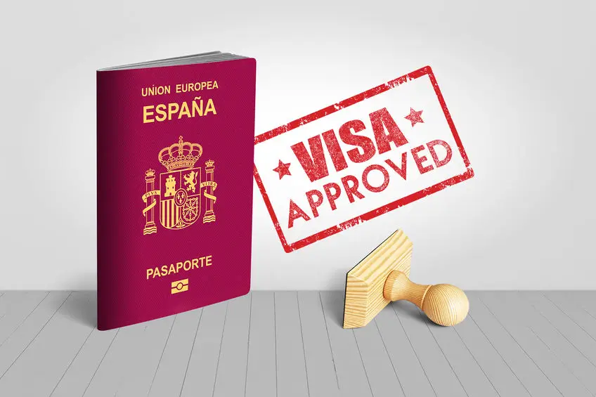 Passport with approved visa stamp