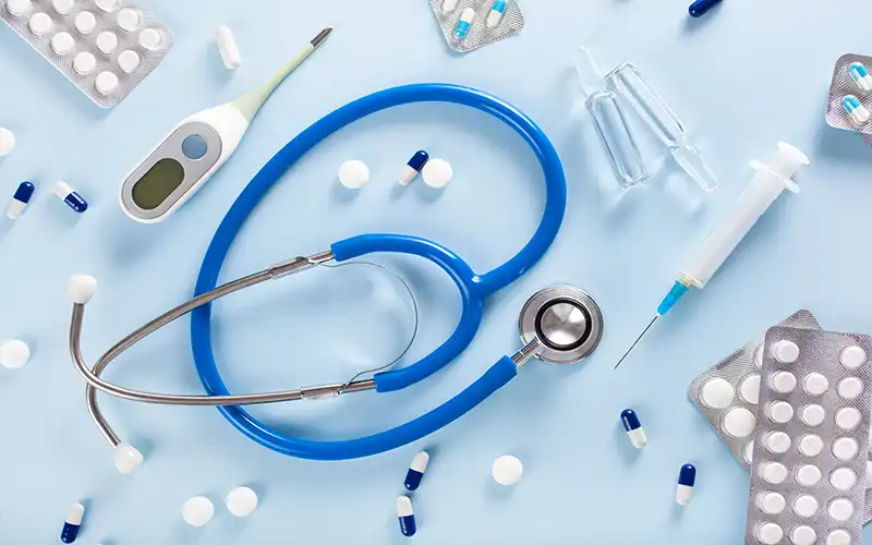 stethoscope healthcare pills