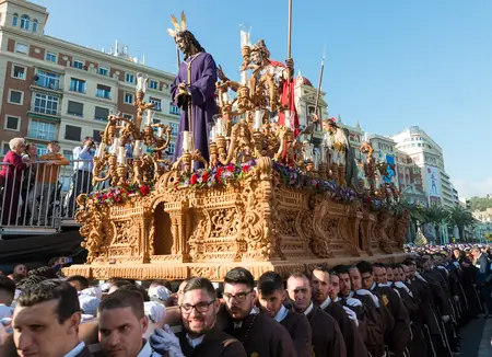 Semana Santa procession in Malaga Spain