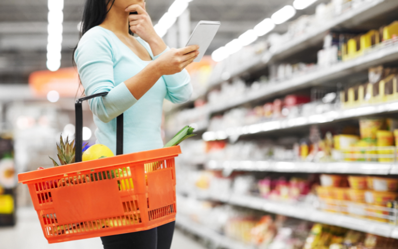Supermarket shopping holding basket