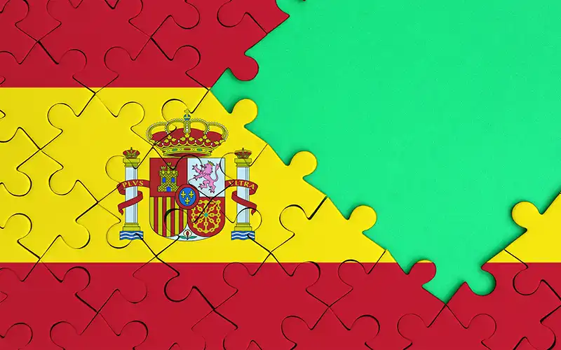 Puzzle of Spain over Ireland