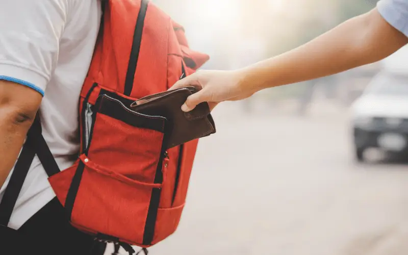 Wallet being stoken from rucksack in Spain