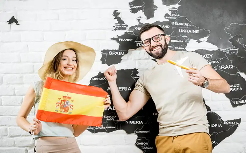 Young couple securing residency in Spain